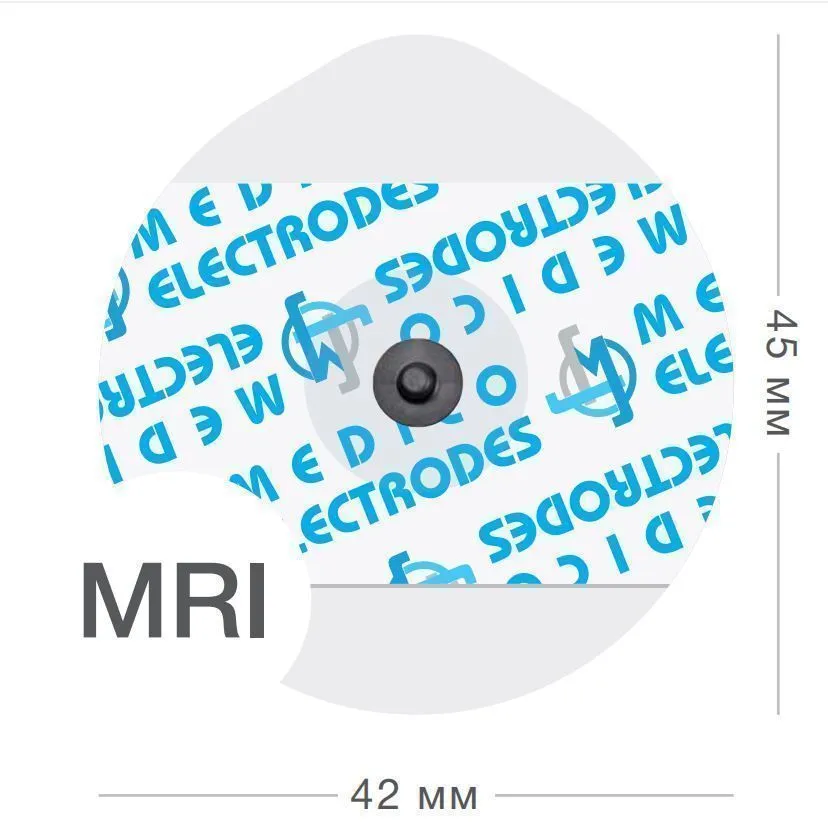 Электроды одноразовые для ЭКГ с кнопочным коннектором твердогелевые MSGLT-08GRT 45х42мм