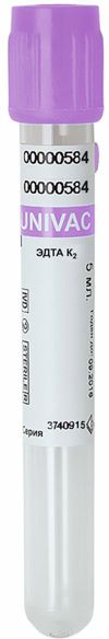 Вакуумные пробирки UNIVAC®, 2 мл, 13х75 мм, К2 ЭДТА/гель
